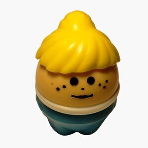 Little Tikes Toddle Tots Girl Blonde Hair Ponytail Blue TOT Square Hole Vintage